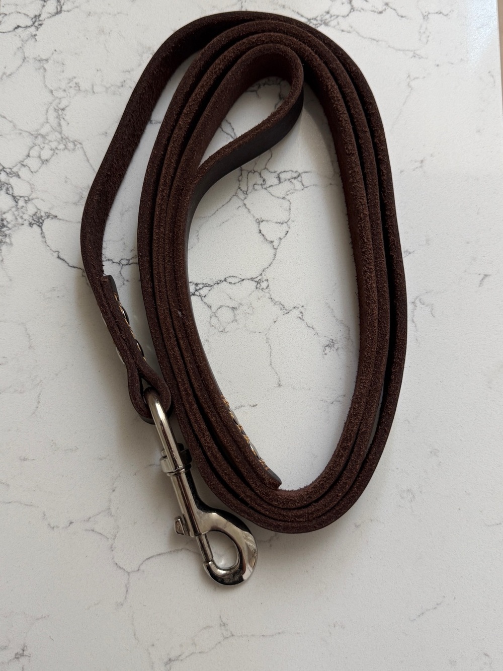 Brown Leather Dog Leash - handmade